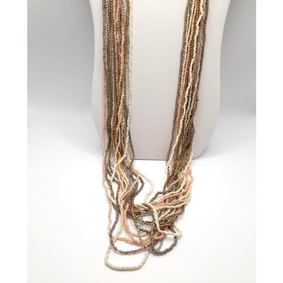 Chico's Glass Seed Bead Multi-strand Necklace, 43 In, 17 Strands, New With Tags - Picture 6 of 11